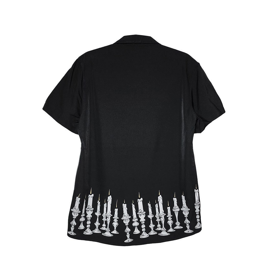 Candle Wrap Button Up Short Sleeve Shirt