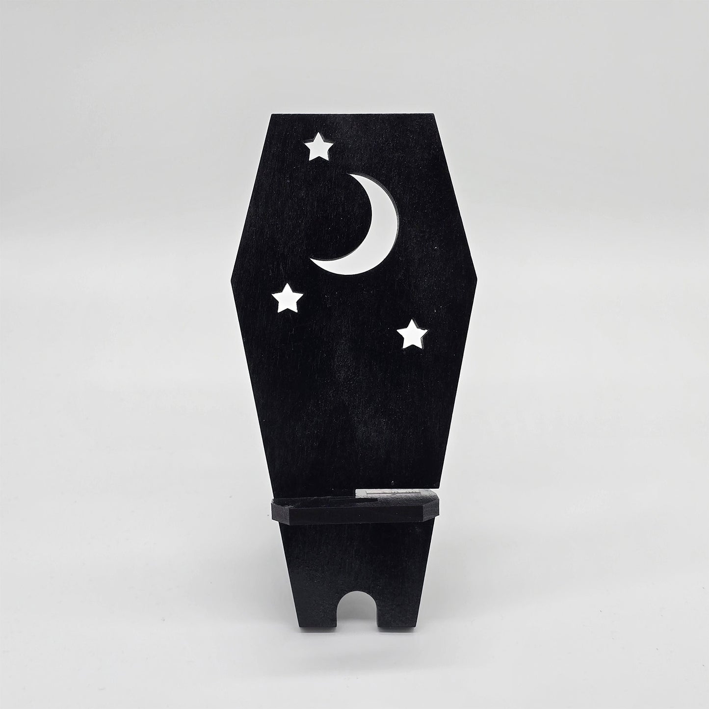 Coffin, Moon and Stars Phone Stand