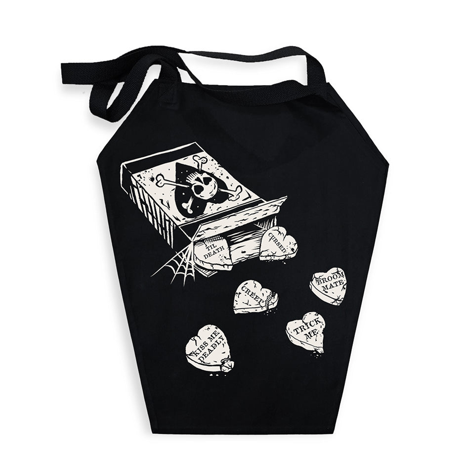 Valloween Candy Hearts Coffin Tote Bag