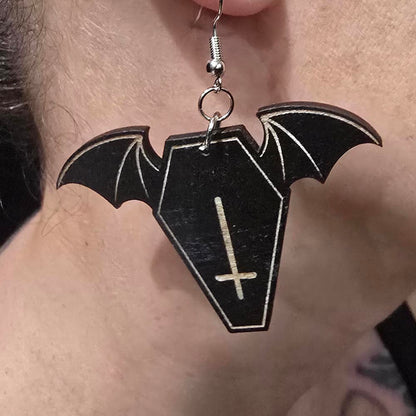 Coffin Bat Wing Earrings