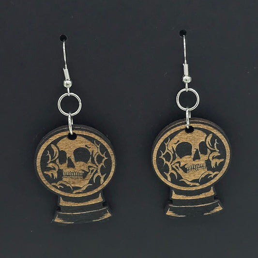 Crystal Ball Skull Earrings