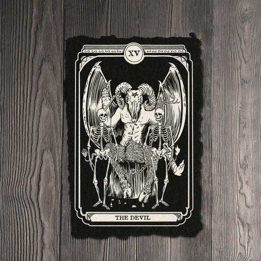 Devil Tarot Card Art Print on Handmade Cotton Paper