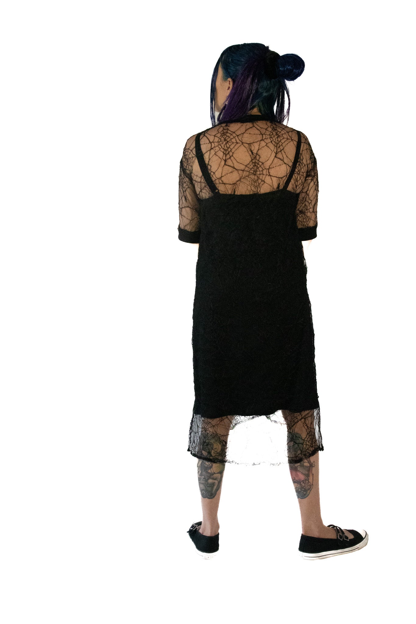 Short Sleeve Spiderweb Dress