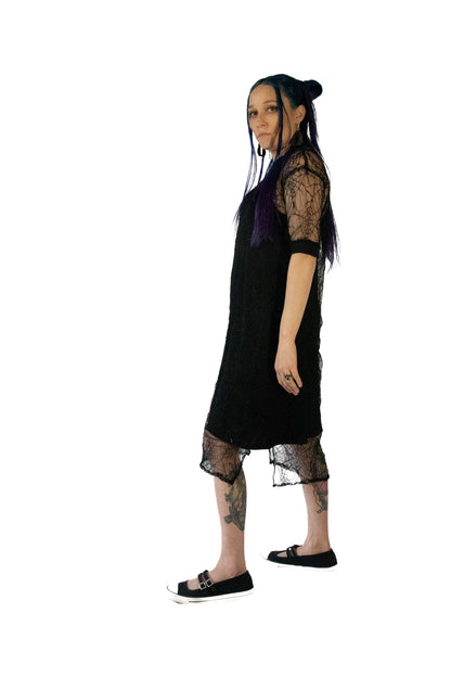 Short Sleeve Spiderweb Dress