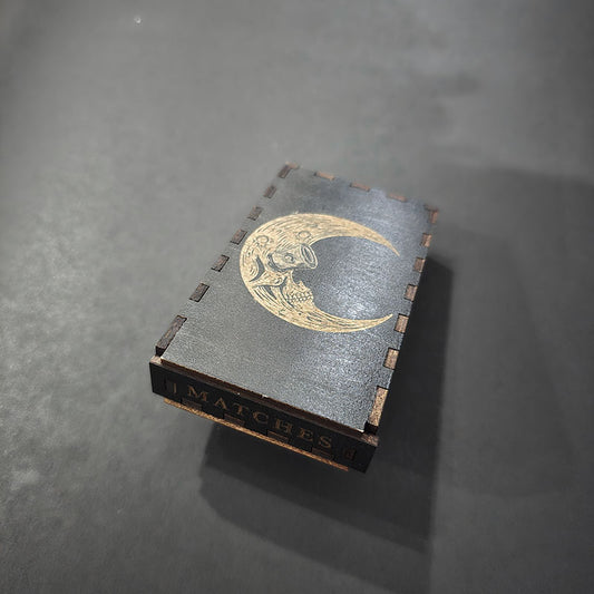 To The Moon Wooden Matchbox