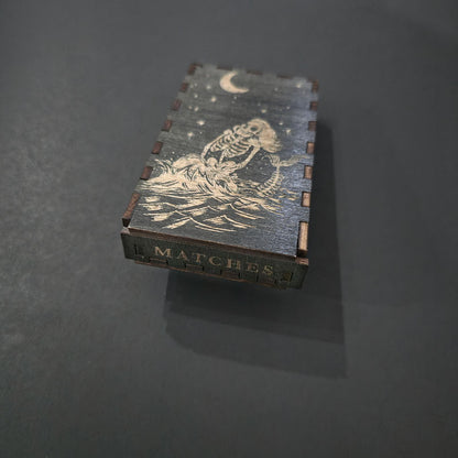 Skeleton Mermaid Wooden Matchbox