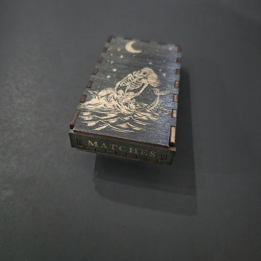 Skeleton Mermaid Wooden Matchbox