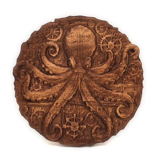 Steampunk Octopus (Wood Carving)