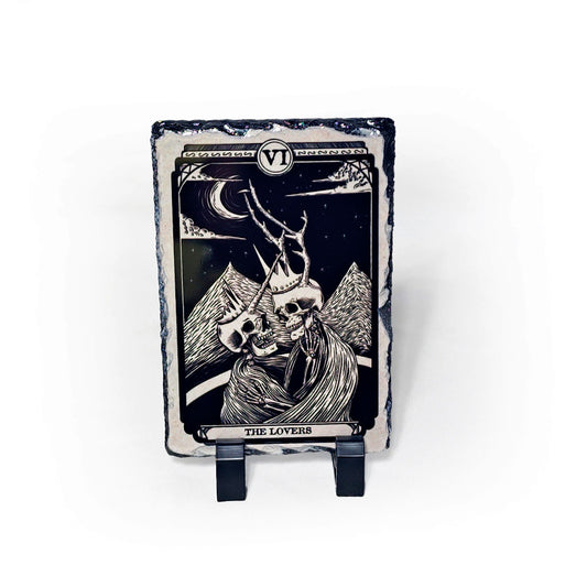 NSE Tarot Card: The Lovers on Stone Slate