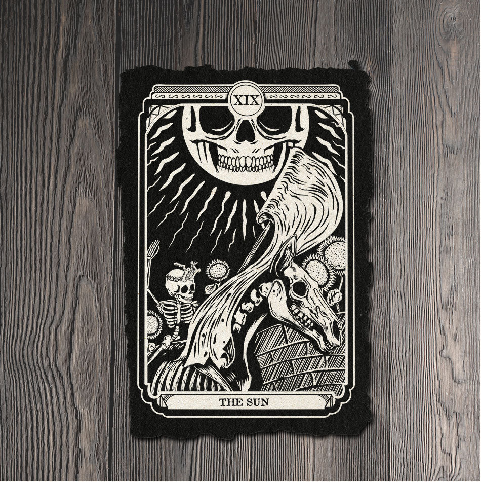 The Sun Tarot Card Art Print on Handmade Cotton Paper