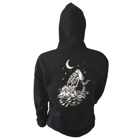 Skeleton Mermaid Zip Up Hoodie