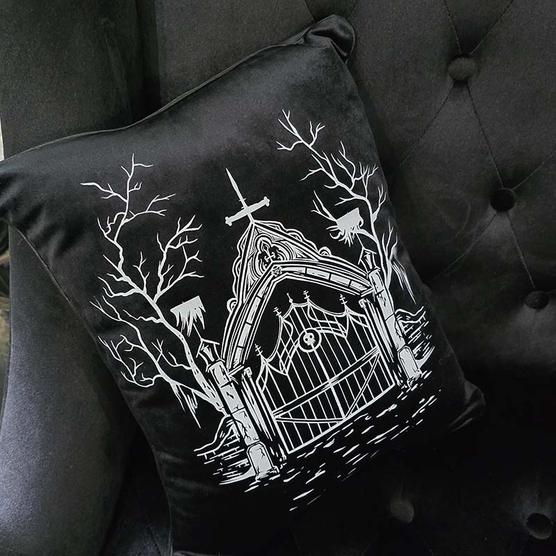 Cemetery Gates Throw Pillow